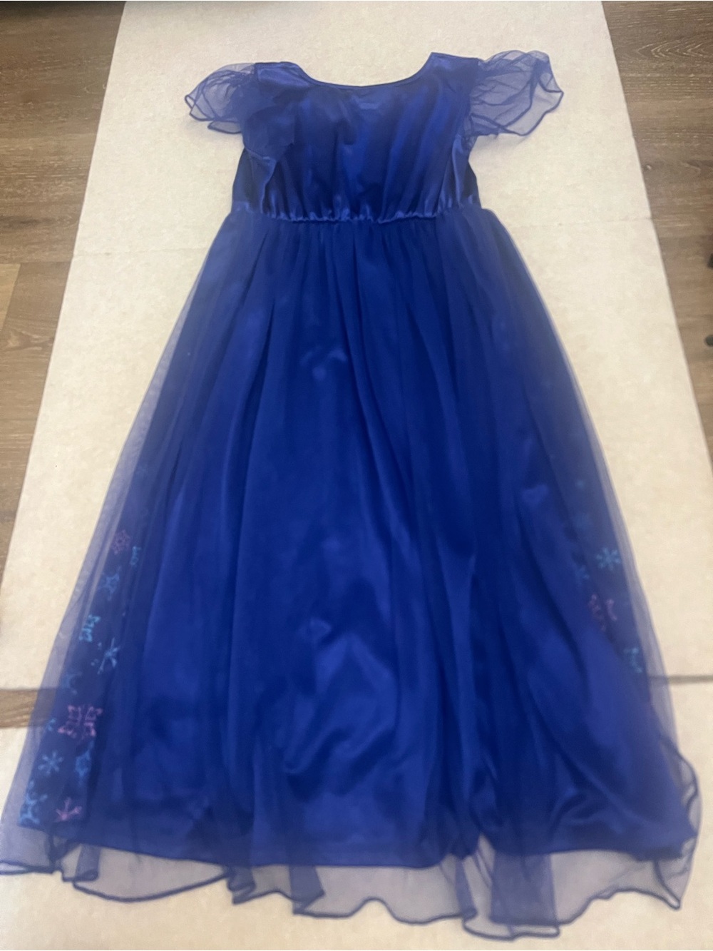 Disney Frozen Girls Elsa & Anna Blue Princess Dress Or nightgown Size M (8) - Picture 10 of 10